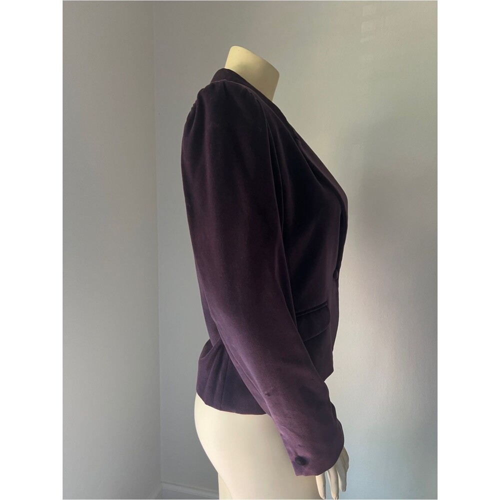 Vintage Sasson Deep Plum Velvet Blazer Jacket. Size Medium. - Picture 2 of 6